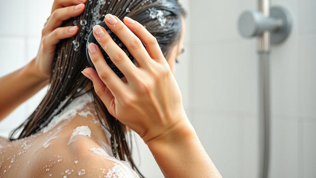 massage rinse condition hair