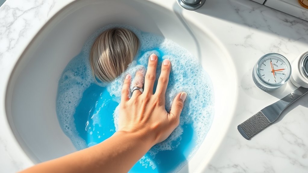 neutralizes brassiness with blue