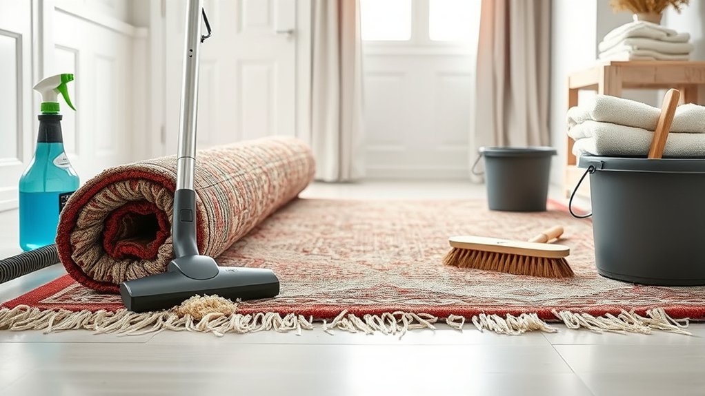 prepare rug remove stains
